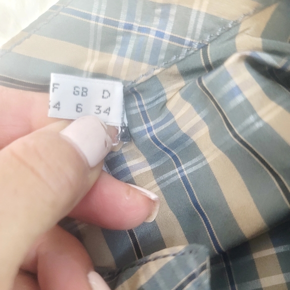 RARE MOSCHINO JEANS PLEATED RUFFLE COTTAGECORE PLAID LONGSLEEVE MIDI DRESS SZ:2 - Picture 12 of 16